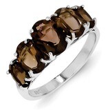 Smokey Quartz Ring Sterling Silver Rhodium QDX718, MPN: QDX718, 883957459998