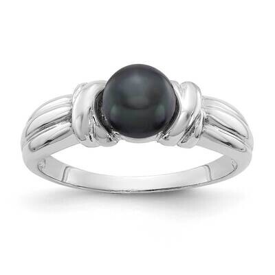6mm Black Freshwater Cultured Pearl Ring 14k White Gold Y4357BP, MPN: Y4357BP, 883957087832
