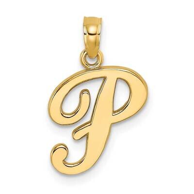 P Script Initial Charm 14k Gold Polished K6422P, MPN: K6422P, 637218007134