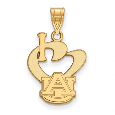 Auburn University Large I love Logo Pendant Gold-plated Silver GP020AU, MPN: GP020AU, 886774924571