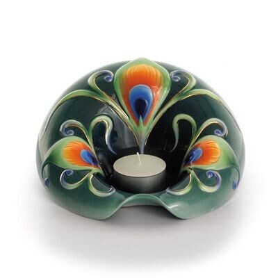 Franz Porcelain Peacock Splendor Tea Lite Holder FZ01645, MPN: FZ01645,