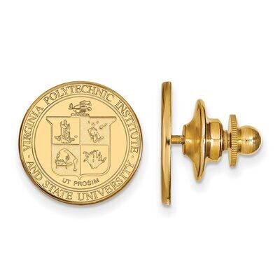 Virginia Tech Crest Lapel Pin Gold-plated Silver GP064VTE, MPN: GP064VTE, 886774952178