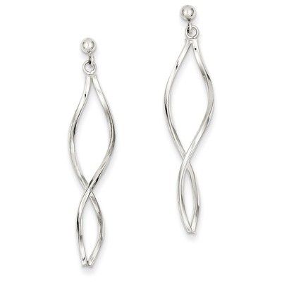 Twisted Post Dangle Earrings 14k White Gold YE1514, MPN: YE1514, 730703022398