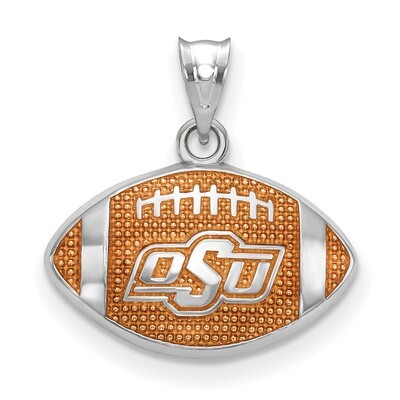 Oklahoma State Univ. Enameled Football Pendant Sterling Silver SS508OKS, MPN: SS508OKS, 634401449269