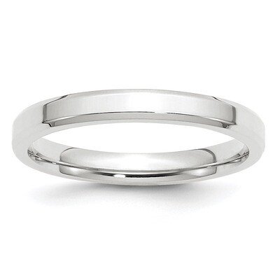 3mm Bevel Edge Comfort Fit Band 10k White Gold WBEC030 Engravable, MPN: WBEC030, 886774456591