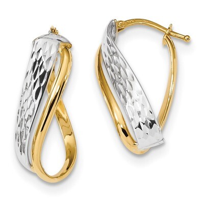 Diamond -cut and Polished Earrings 14k Two-Tone Gold TF1166, MPN: TF1166, 191101144530