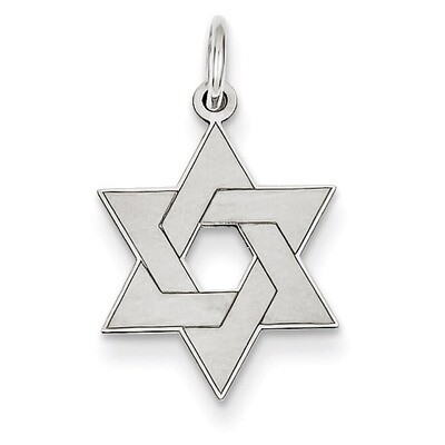 Laser Designed Star of David Charm 14k White Gold XR988, MPN: XR988, 886774133362