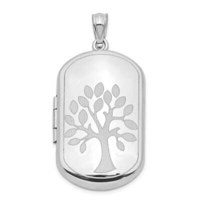 30mm Polished Tree Rectangular Locket Sterling Silver QLS956, MPN: QLS956, 886774106809