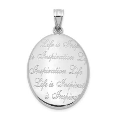 Polished Life is Inspiration Oval Open Locket Sterling Silver Rhodium-plated QLS1022, MPN: QLS1022,…