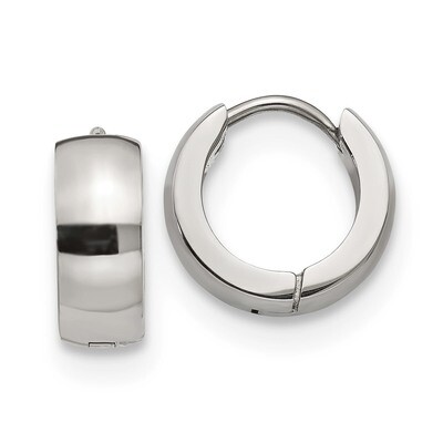 5.0mm Hinged Hoop Earrings Stainless Steel Polished SRE1219 by Chisel, MPN: SRE1219, 191101499845