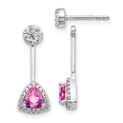 Created Pink Sapphire Earrings 14k White Gold Diamond EM4197-CPS-033-WA, MPN: EM4197-CPS-033-WA, 19…
