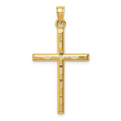 Diamond-cut Cross Pendant 14k Gold Hollow K6395, MPN: K6395, 883957955230