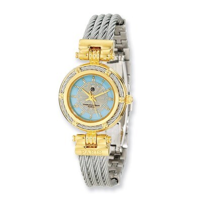 Charles Hubert IP-plated MOP Dial with Stainless Steel Wire Bangle Watch XWA4296, MPN: XWA4296, 848…