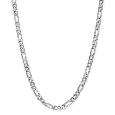 Leslie&#39;s 6.0mm Flat Figaro Chain 20 Inch 14K White Gold HB-1304-20, MPN: 1304-20, 191101846984