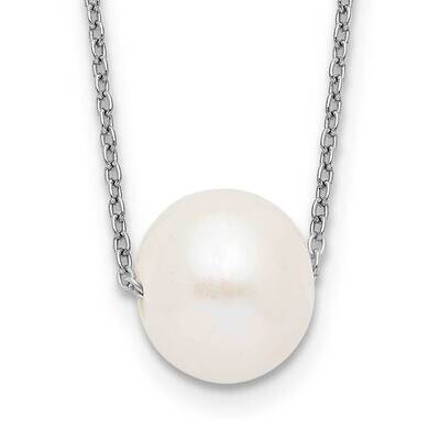 17 Inch 10-11mm White Cultured Freshwater Pearl Necklace Sterling Silver Rhodium-plated QH5449-17, …