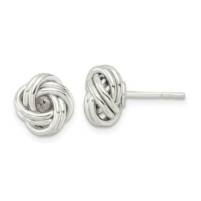 Love Knot Post Earrings Sterling Silver Polished QE16415, MPN: QE16415, 196904167410