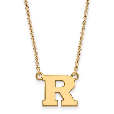 Rutgers Small Pendant with Chain Necklace Gold-plated Silver GP008RUT-18, MPN: GP008RUT-18, 8867749…
