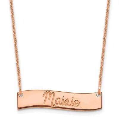 Polished Curved Bar Necklace 14k Rose Gold Small XNA1255R, MPN: XNA1255R,