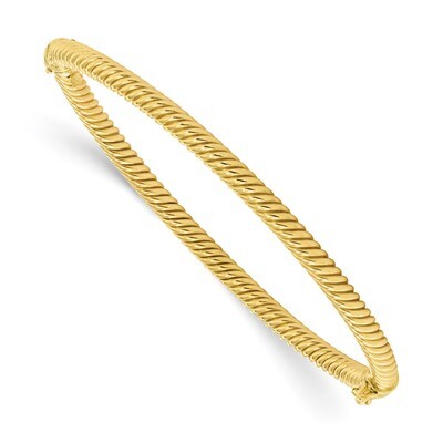 Leslie&#39;s Textured Fancy Hinged Bangle 10k Gold Polished HB-10LF580, MPN: 10LF580, 191101743191
