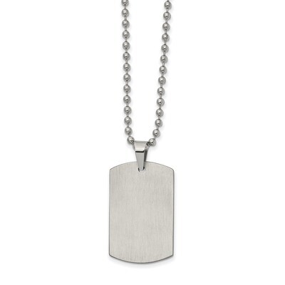 Reversible Dog Tag 22 inch Necklace Stainless Steel Brushed and Polished SRN2606-22 by Chisel, MPN:…
