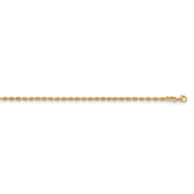 18 Inch 2.55mm Silky Rope Chain 14k Yellow Gold SKR021-18, MPN: SKR021-18, 191101858024