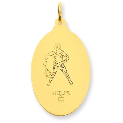 24k Gold-plated Saint Christopher Tennis Medal Sterling Silver QC5633