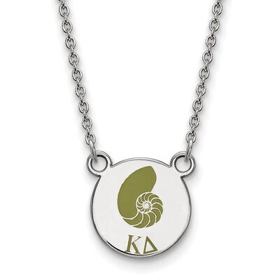 Kappa Delta Extra Small Enameled Pendant with 18 Inch Chain Sterling Silver SS044KD-18, MPN: SS044K…