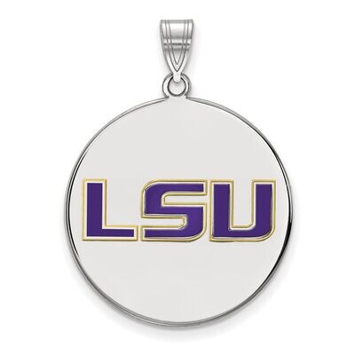 Louisiana State University Large Enamel Disc Pendant Sterling Silver SS086LSU, MPN: SS086LSU, 88677…
