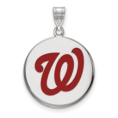 Washington Nationals Large Enamel Disc Pendant Sterling Silver SS019NAT, MPN: SS019NAT, 886774628691