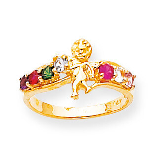 7 Birthstones Mothers Ring with Angel on Band 14k Gold Polished XMR18/7, MPN: XMR18/7, 883957864808