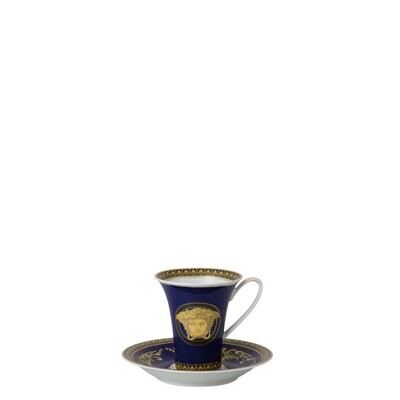 Versace Medusa Blue Coffee Cup and Saucer 6 Inch 6 oz., MPN: 19325-409620-14740, 790955217195