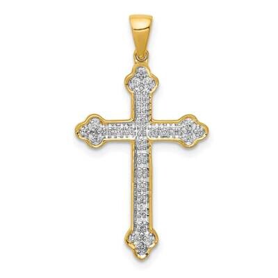 Diamond Cross Pendant 14k Gold &amp; Rhodium PM5077-010-YA, MPN: PM5077-010-YA, 883957213835