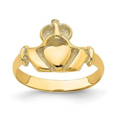 Ladies Solid Claddagh Ring 14k Gold D3105, MPN: D3105,