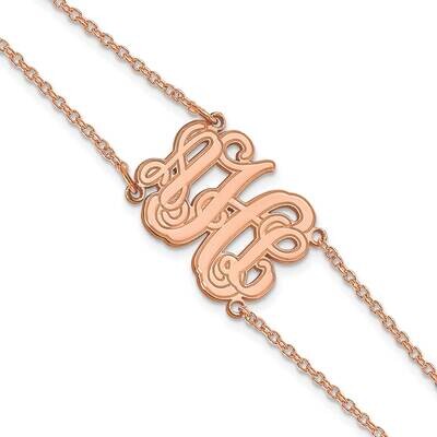 Etched Outline Monogram Double Chain Bracelet 14k Rose Gold XNA1264R, MPN: XNA1264R,