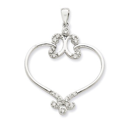 Fancy Hearts CZ Pendant Sterling Silver QP1792
