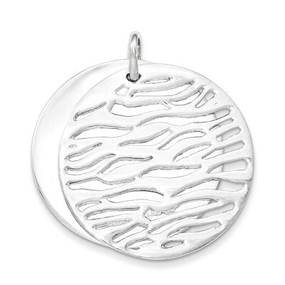 Polished Round Wavy 2 Piece Pendant Sterling Silver QP4344