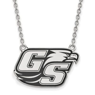 Georgia Southern University Large Enamel Pendant with Chain Necklace Sterling Silver SS015GSU-18, M…