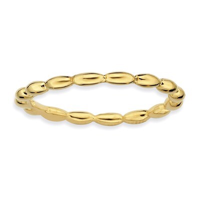 Gold-plated Rice Bead Ring - Sterling Silver QSK170, MPN: QSK170, 883957153988