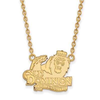 Old Dominion University Large Pendant with Chain Necklace Gold-plated Silver GP012ODU-18, MPN: GP01…