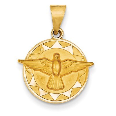 Holy Spirit Medal Round Pendant 14k Gold REL159, MPN: REL159, 886774619132
