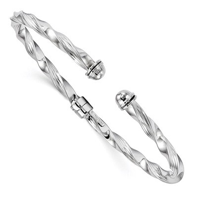 Leslie&#39;s Textured Hinge Cuff Bangle 14k White Gold Polished HB-LF624, MPN: LF624, 191101548352