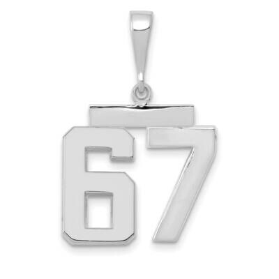 Number 67 Charm 14k White Gold Polished Medium WMP67, MPN: WMP67, 196904075623