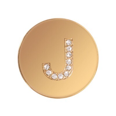 Nikki Lissoni Sparkling Letter Initial J Gold-Plated 23mm Coin C1262GSJ, MPN: C1262GSJ, 87186274664…