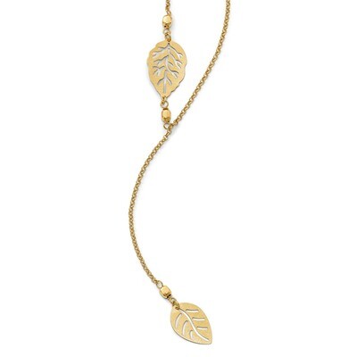 Leslie&#39;s Leaf with 1.5 in ext. Necklace 17 Inch Sterling Silver Gold-tone HB-QLF686-17, MPN: QLF686…