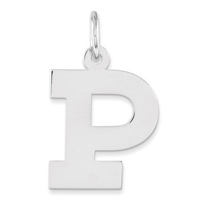 Block Initial P Charm Sterling Silver QC5095P, MPN: QC5095P, 191101182501
