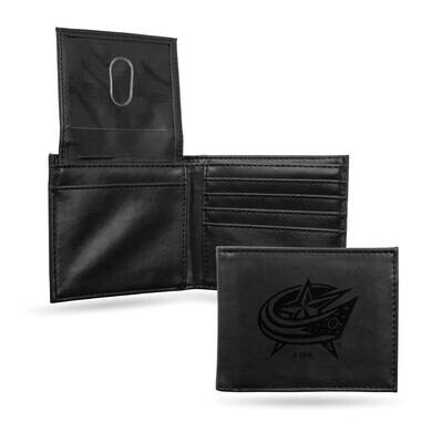 NHL Columbus Blue Jackets Black Faux Leather Bi-fold Wallet GC7332, MPN: GC7332, 767345887191