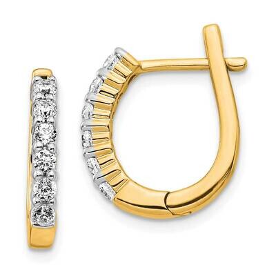 Hinged Hoop Earrings 14k Gold Diamond EM5418-050-YA, MPN: EM5418-050-YA, 883957206295