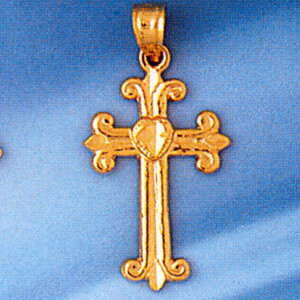 Dazzlers Jewelry Cross Pendant Necklace Charm Bracelet in Yellow, White or Rose Gold 8170, MPN: DZ-…