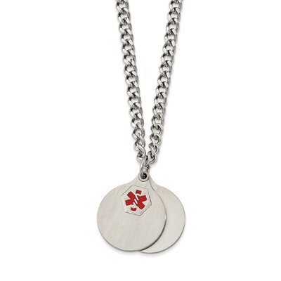 2 piece Medical Pendant Necklace Stainless Steel Brushed SRN2154-26 by Chisel, MPN: SRN2154-26, 191…