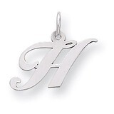 Script Initial H Charm Sterling Silver Fancy QC5086H, MPN: QC5086H, 883957576954